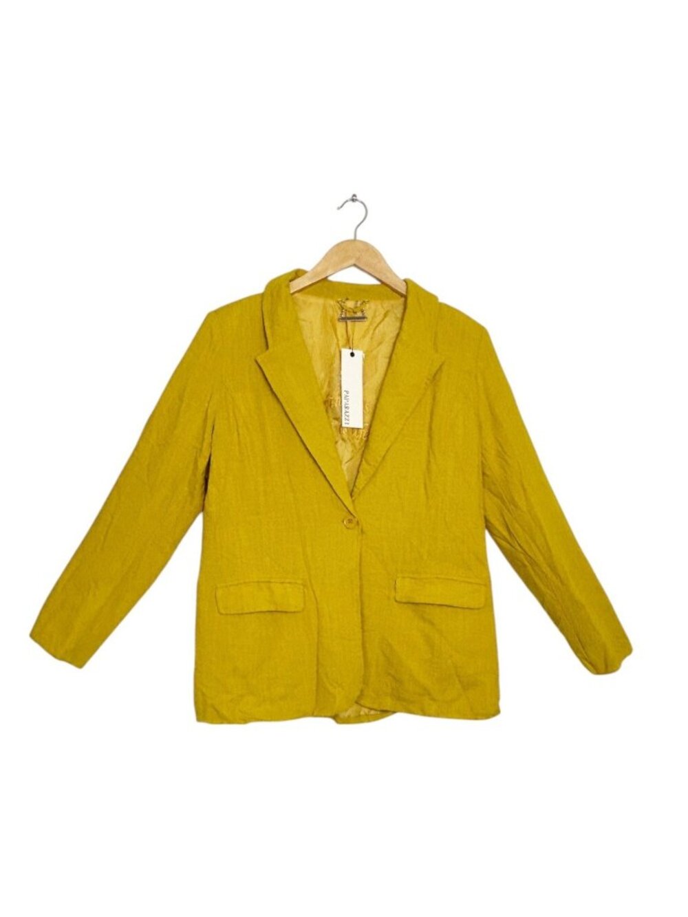 Paparazzi by Biz Women's Linen Blend Blazer in Marigold - Sz M - New
